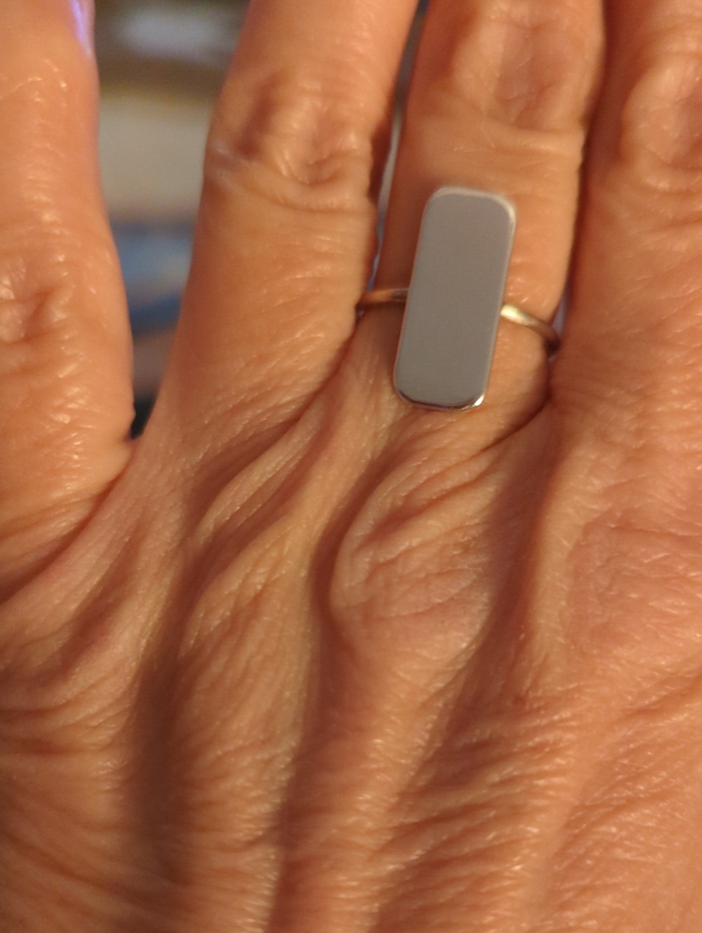 Silver Rectangular Smart Ring Accessory - Unbranded